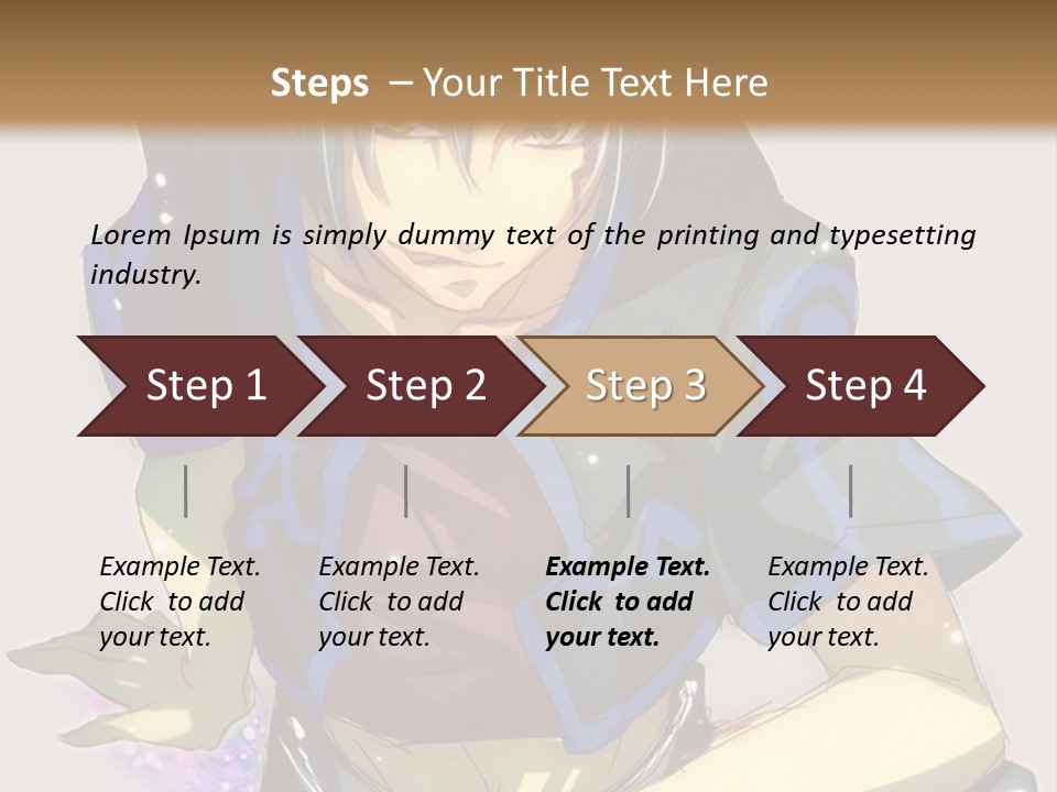 An Anime Character With White Hair And Blue Eyes PowerPoint Template