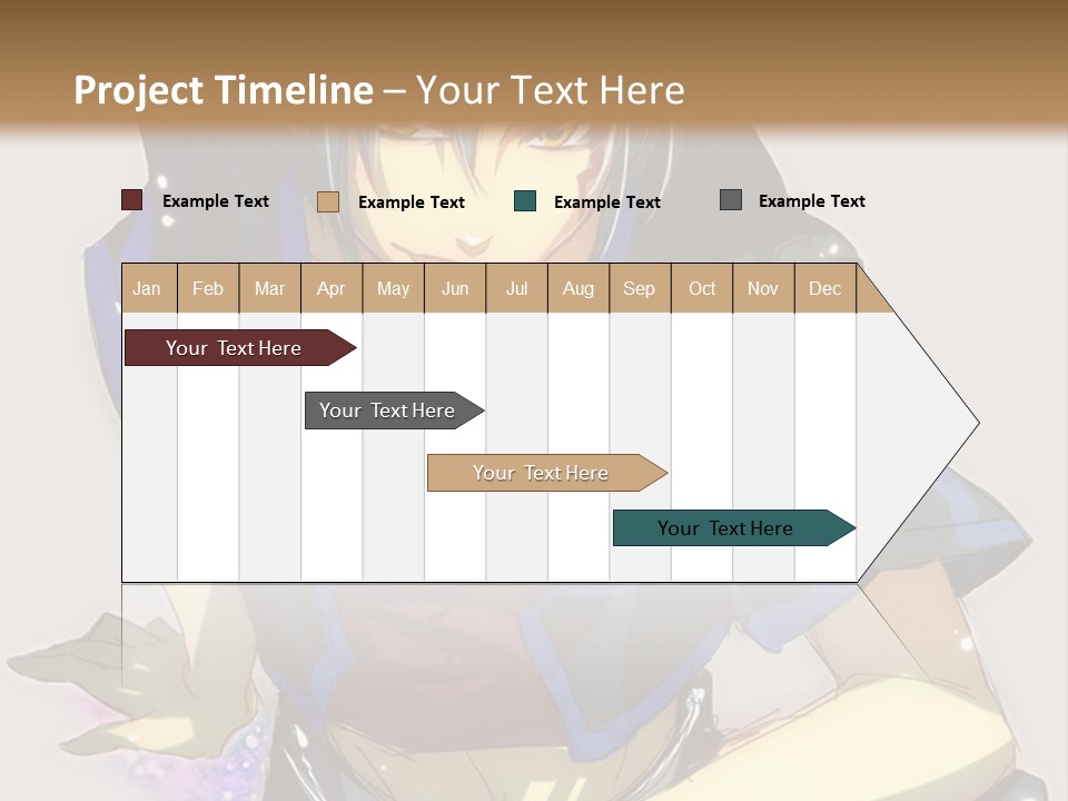 An Anime Character With White Hair And Blue Eyes PowerPoint Template