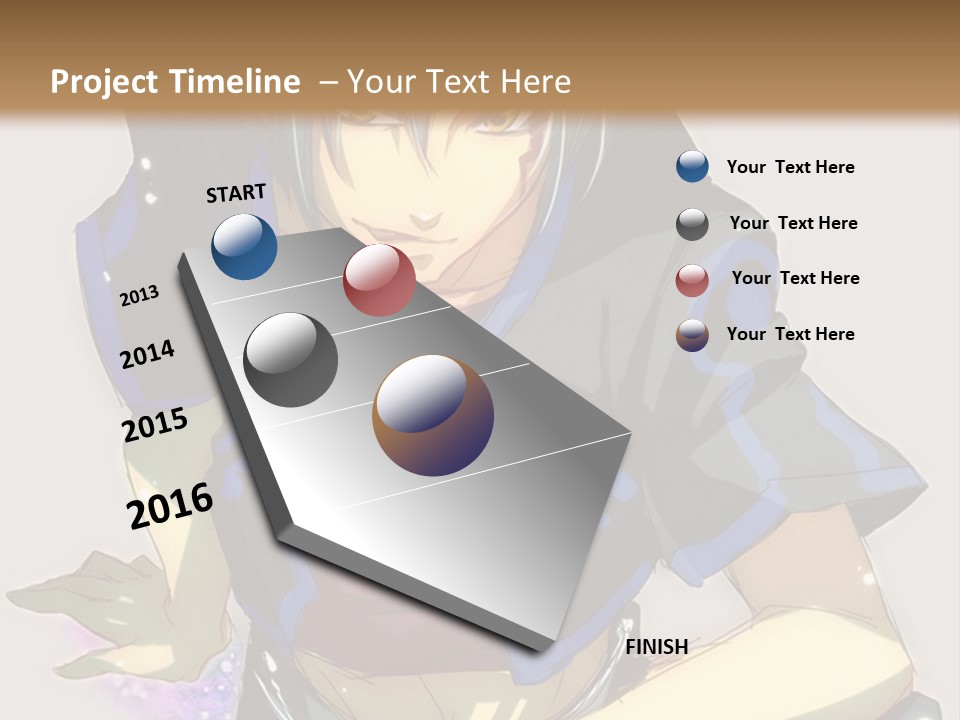 An Anime Character With White Hair And Blue Eyes PowerPoint Template