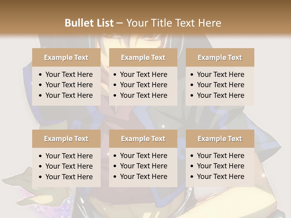 An Anime Character With White Hair And Blue Eyes PowerPoint Template