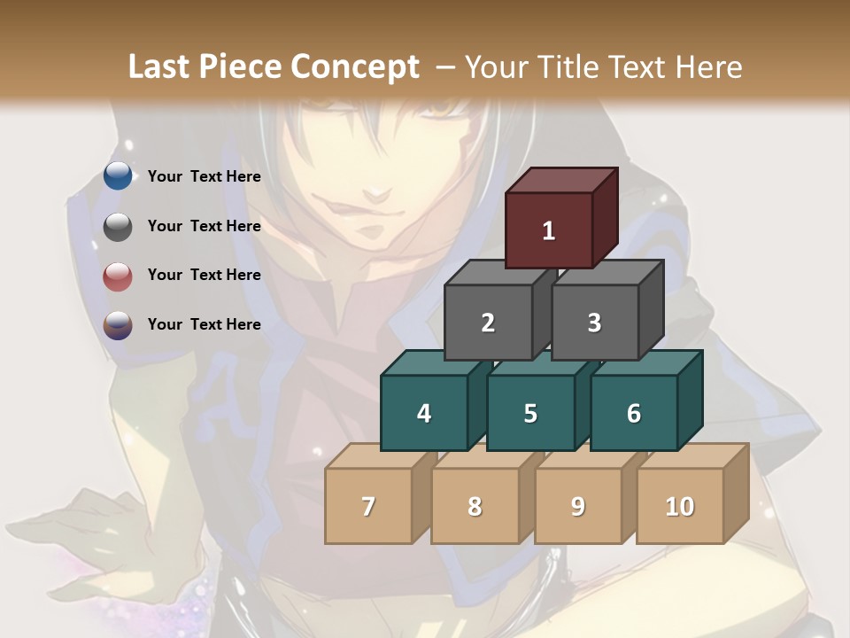 An Anime Character With White Hair And Blue Eyes PowerPoint Template