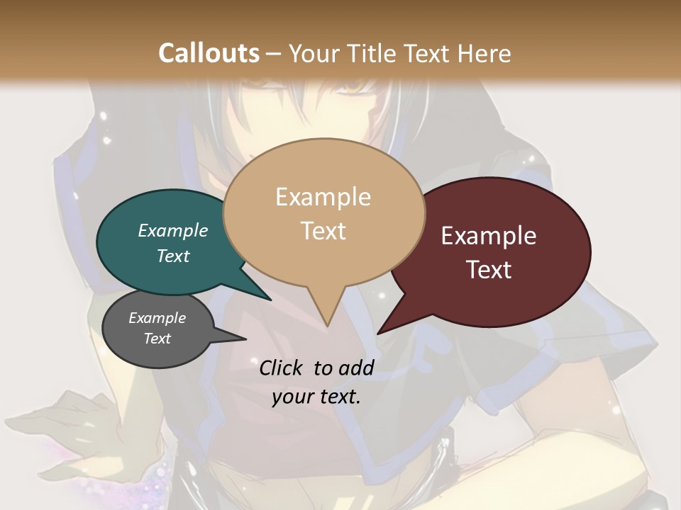 An Anime Character With White Hair And Blue Eyes PowerPoint Template