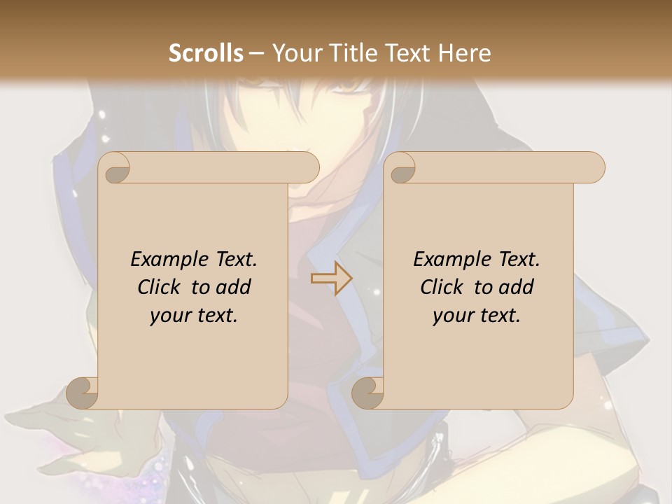 An Anime Character With White Hair And Blue Eyes PowerPoint Template