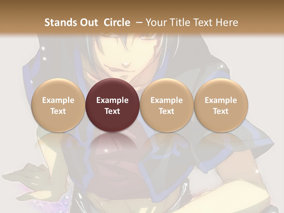 An Anime Character With White Hair And Blue Eyes PowerPoint Template