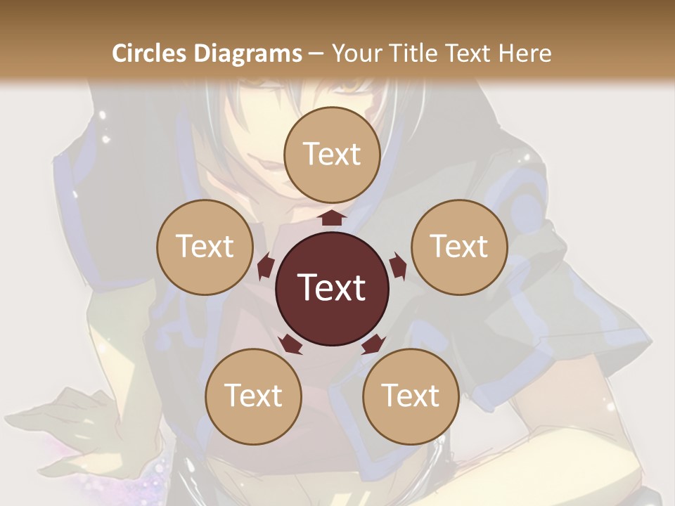 An Anime Character With White Hair And Blue Eyes PowerPoint Template