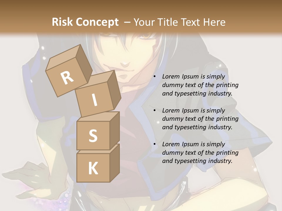 An Anime Character With White Hair And Blue Eyes PowerPoint Template