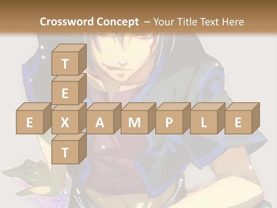 An Anime Character With White Hair And Blue Eyes PowerPoint Template