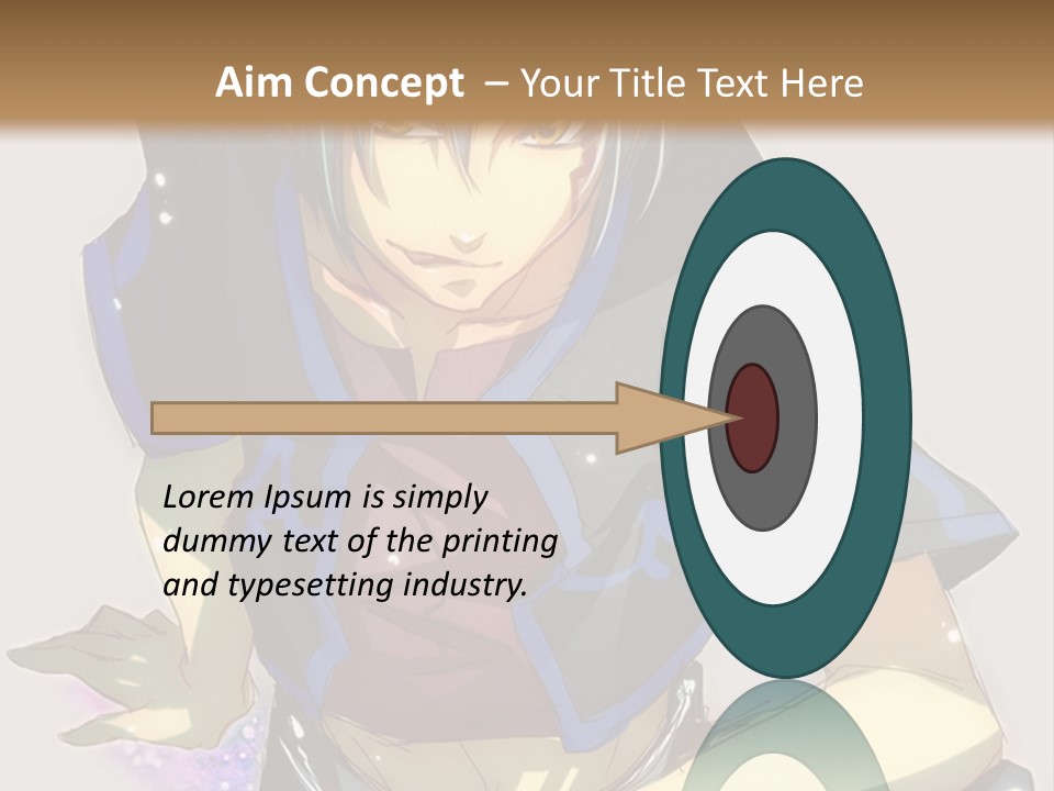 An Anime Character With White Hair And Blue Eyes PowerPoint Template