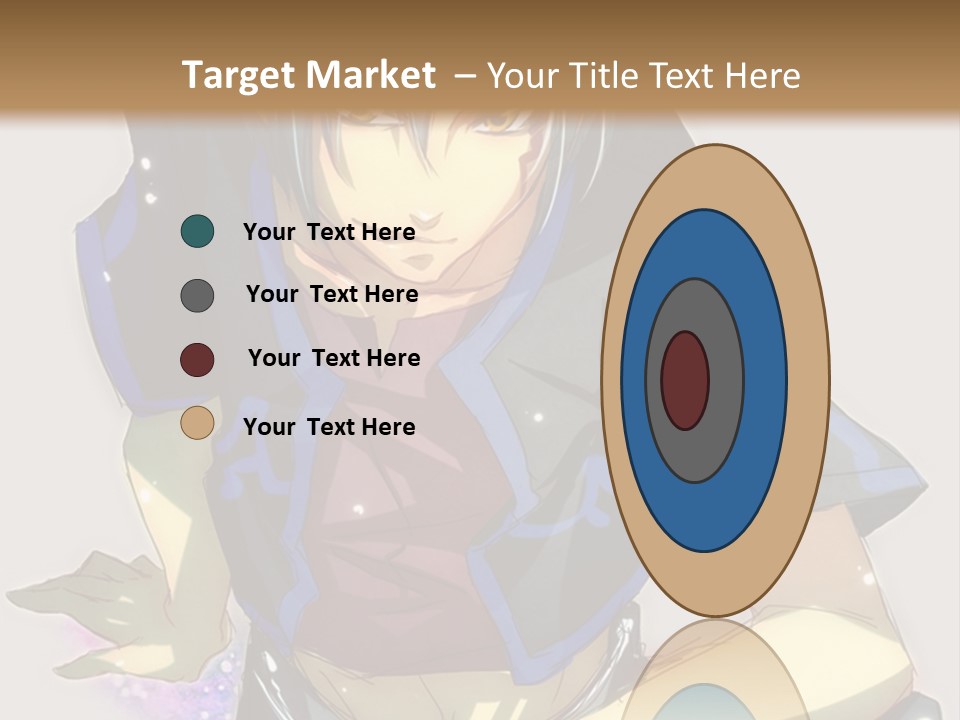 An Anime Character With White Hair And Blue Eyes PowerPoint Template
