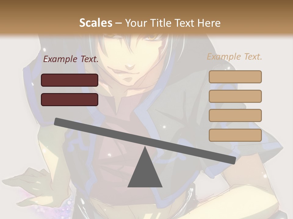 An Anime Character With White Hair And Blue Eyes PowerPoint Template