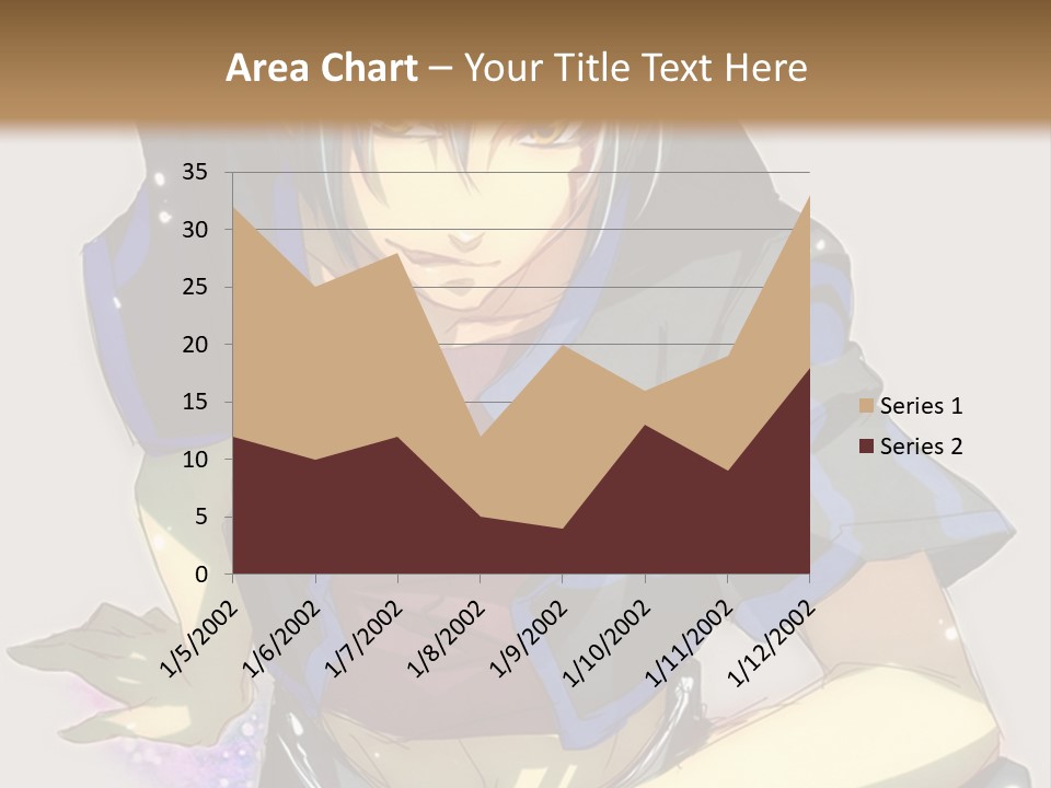 An Anime Character With White Hair And Blue Eyes PowerPoint Template