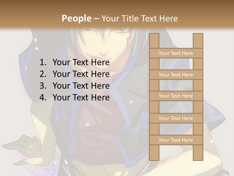 An Anime Character With White Hair And Blue Eyes PowerPoint Template