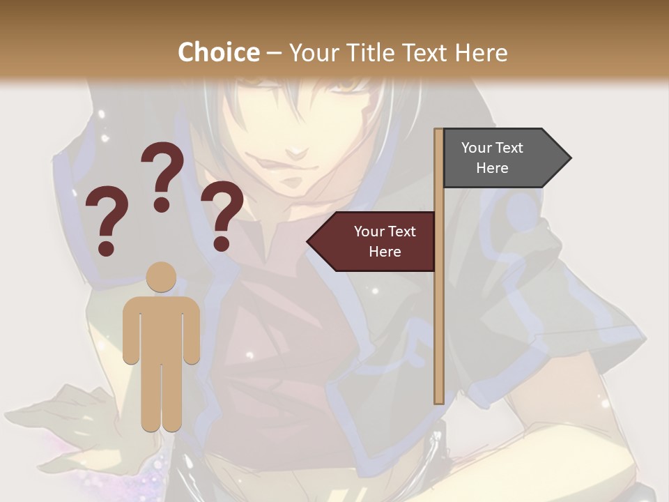 An Anime Character With White Hair And Blue Eyes PowerPoint Template