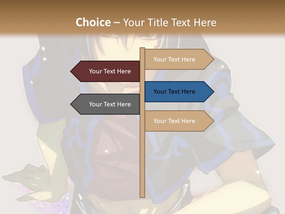 An Anime Character With White Hair And Blue Eyes PowerPoint Template