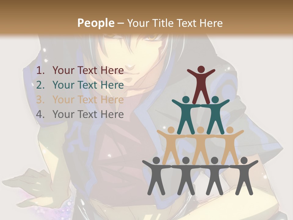 An Anime Character With White Hair And Blue Eyes PowerPoint Template