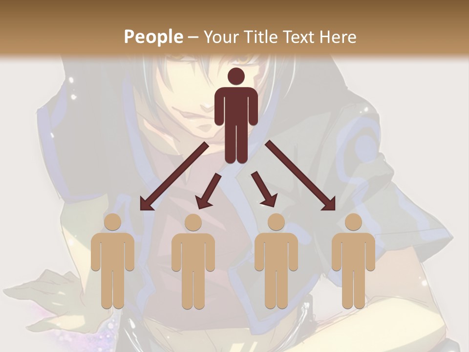 An Anime Character With White Hair And Blue Eyes PowerPoint Template