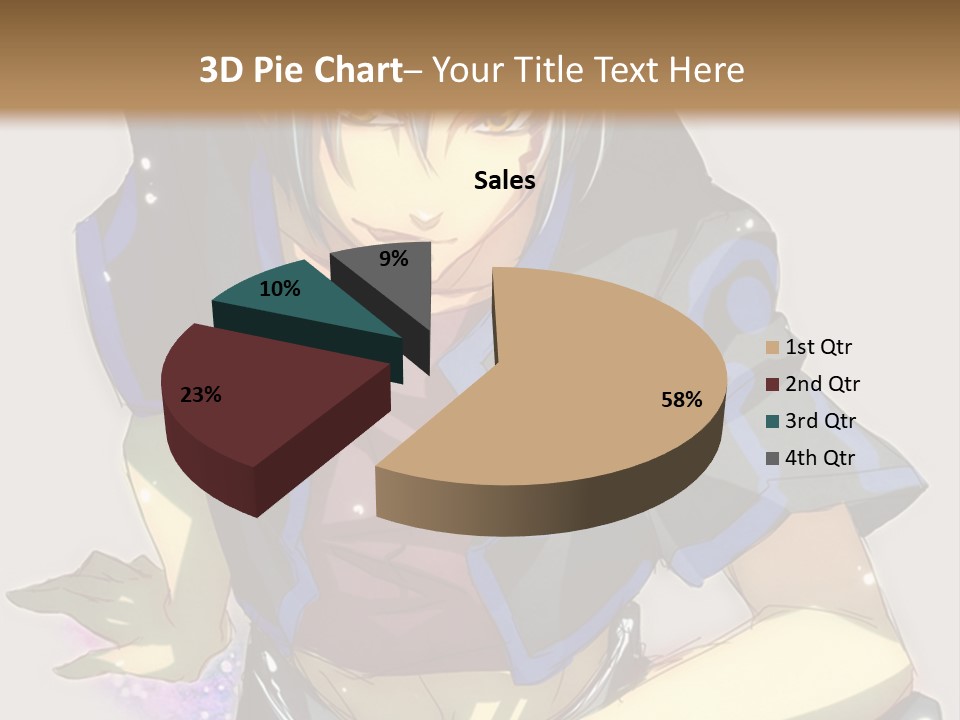 An Anime Character With White Hair And Blue Eyes PowerPoint Template