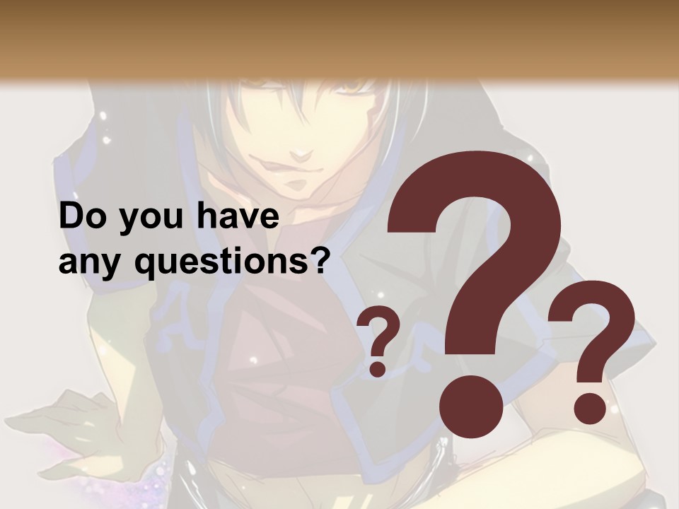 An Anime Character With White Hair And Blue Eyes PowerPoint Template