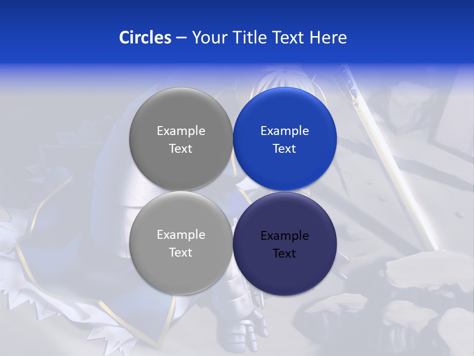 A Woman In A Blue Dress Holding A Sword PowerPoint Template