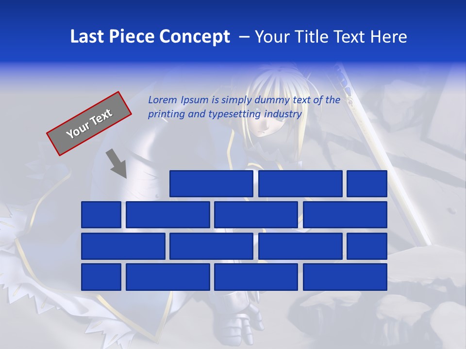 A Woman In A Blue Dress Holding A Sword PowerPoint Template