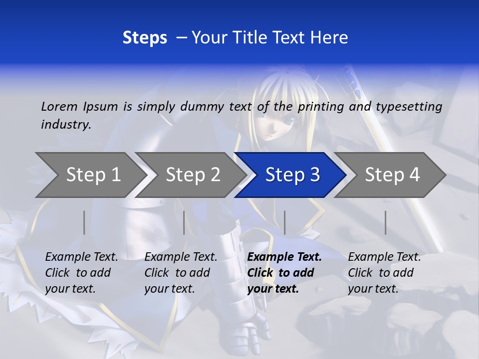 A Woman In A Blue Dress Holding A Sword PowerPoint Template