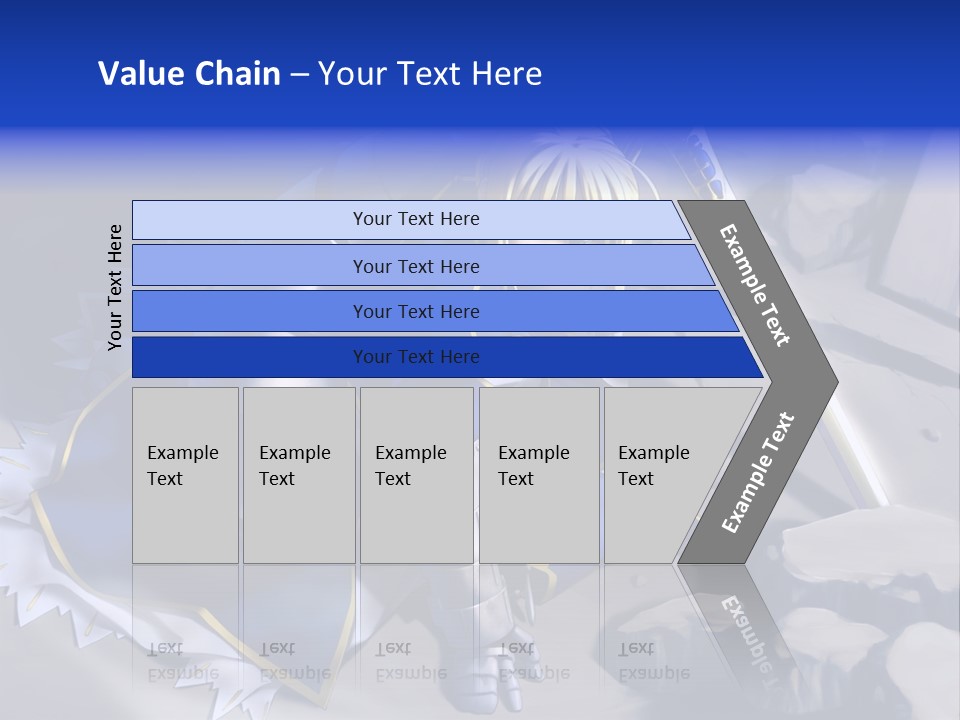 A Woman In A Blue Dress Holding A Sword PowerPoint Template