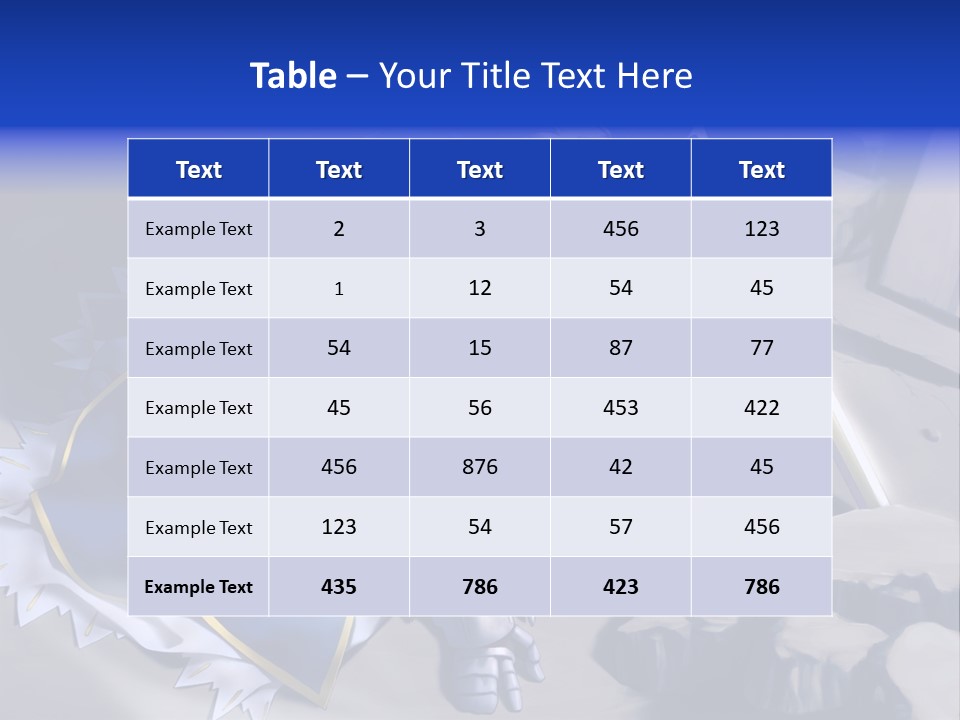 A Woman In A Blue Dress Holding A Sword PowerPoint Template