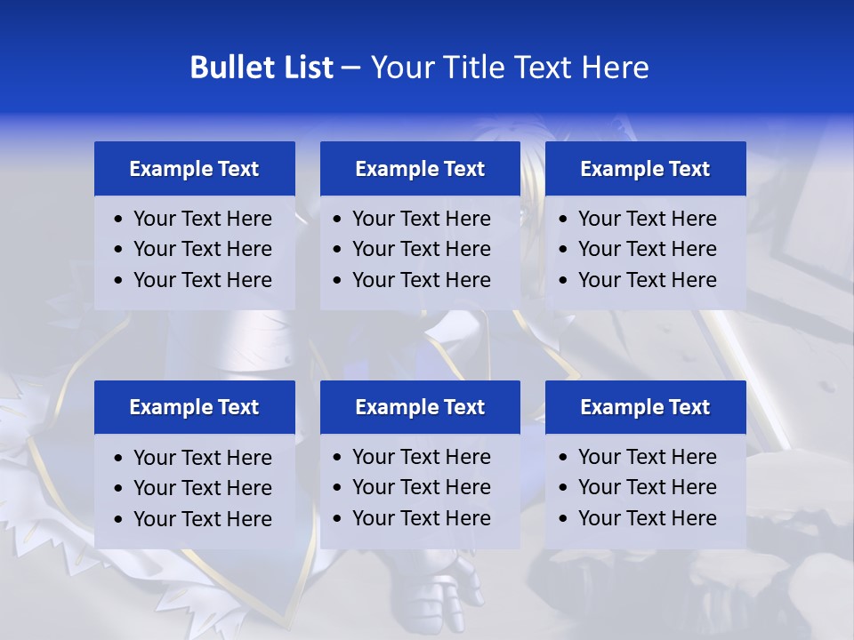 A Woman In A Blue Dress Holding A Sword PowerPoint Template