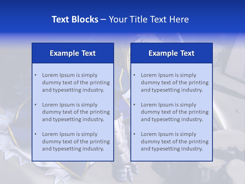 A Woman In A Blue Dress Holding A Sword PowerPoint Template