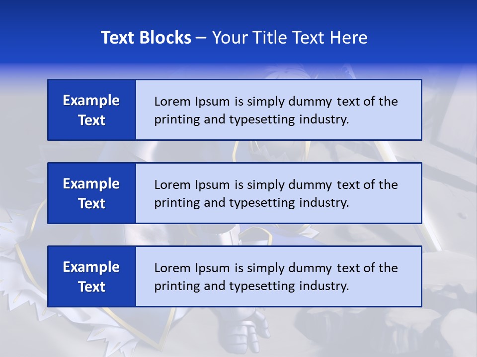 A Woman In A Blue Dress Holding A Sword PowerPoint Template