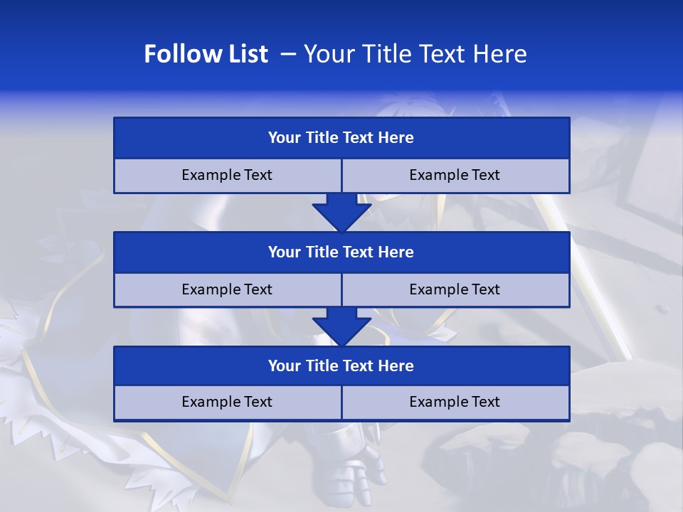 A Woman In A Blue Dress Holding A Sword PowerPoint Template