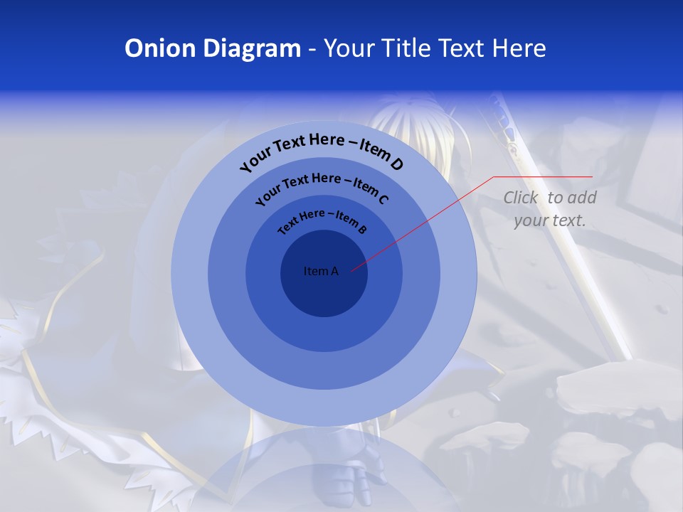 A Woman In A Blue Dress Holding A Sword PowerPoint Template