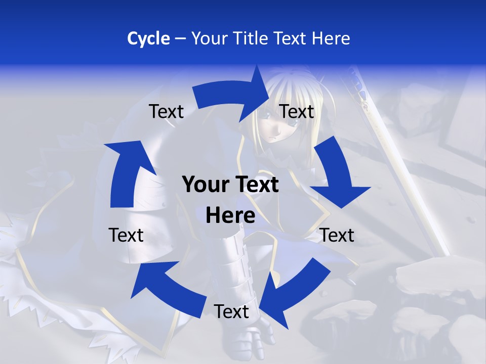 A Woman In A Blue Dress Holding A Sword PowerPoint Template