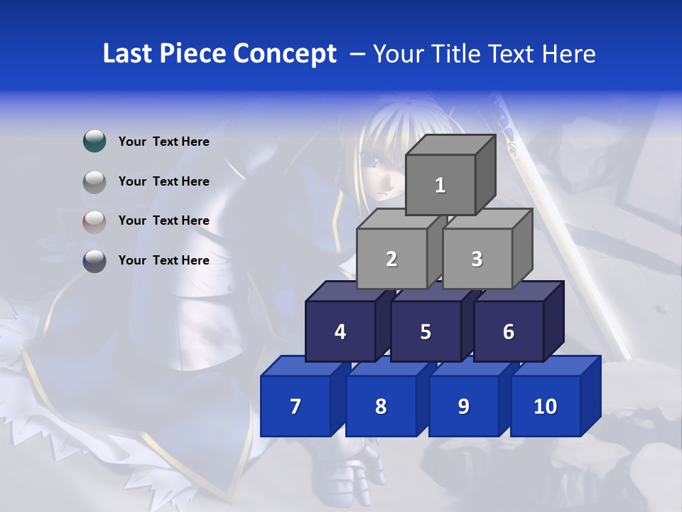 A Woman In A Blue Dress Holding A Sword PowerPoint Template