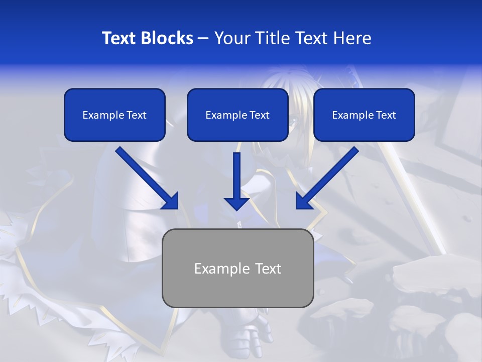 A Woman In A Blue Dress Holding A Sword PowerPoint Template