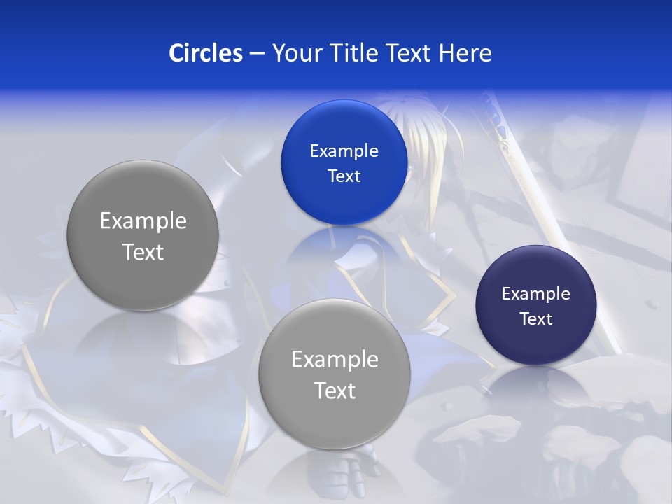 A Woman In A Blue Dress Holding A Sword PowerPoint Template