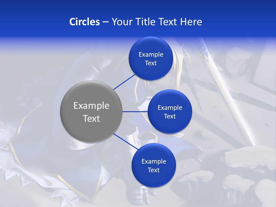 A Woman In A Blue Dress Holding A Sword PowerPoint Template