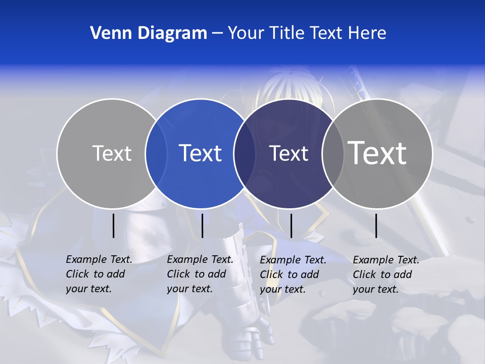 A Woman In A Blue Dress Holding A Sword PowerPoint Template