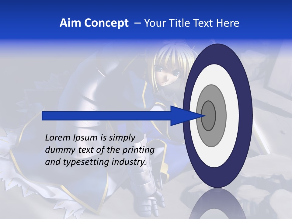 A Woman In A Blue Dress Holding A Sword PowerPoint Template