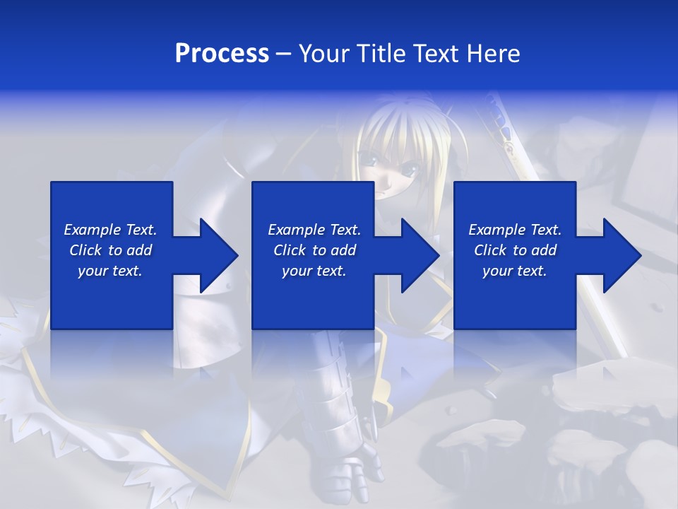 A Woman In A Blue Dress Holding A Sword PowerPoint Template