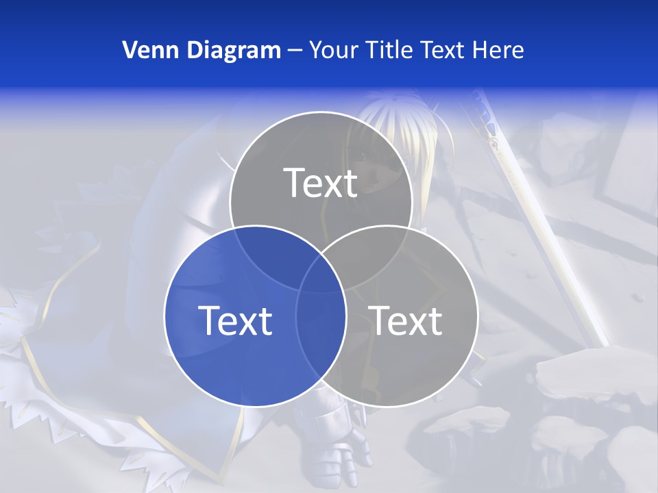 A Woman In A Blue Dress Holding A Sword PowerPoint Template