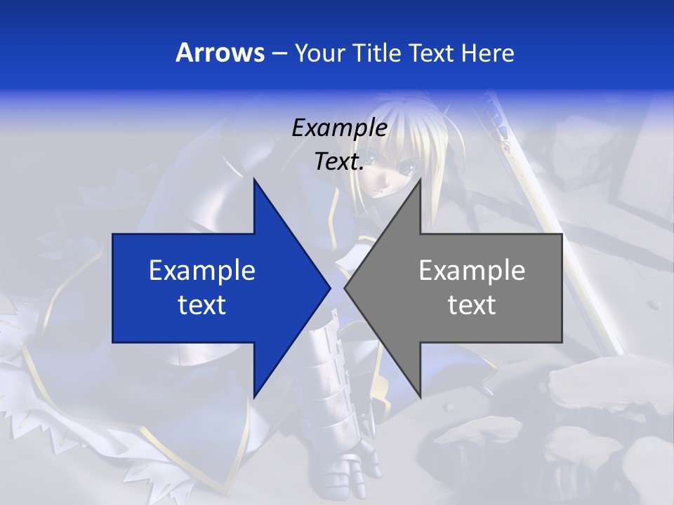 A Woman In A Blue Dress Holding A Sword PowerPoint Template