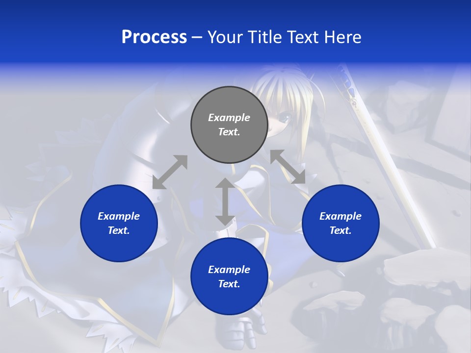 A Woman In A Blue Dress Holding A Sword PowerPoint Template