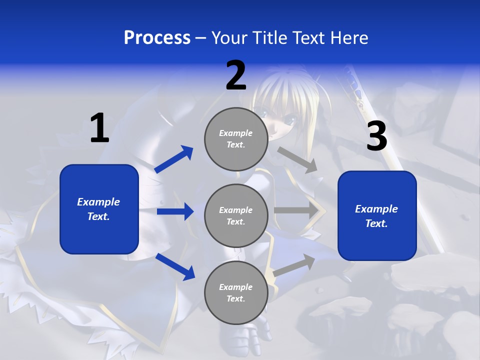 A Woman In A Blue Dress Holding A Sword PowerPoint Template