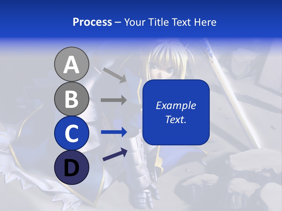 A Woman In A Blue Dress Holding A Sword PowerPoint Template