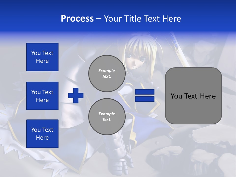 A Woman In A Blue Dress Holding A Sword PowerPoint Template