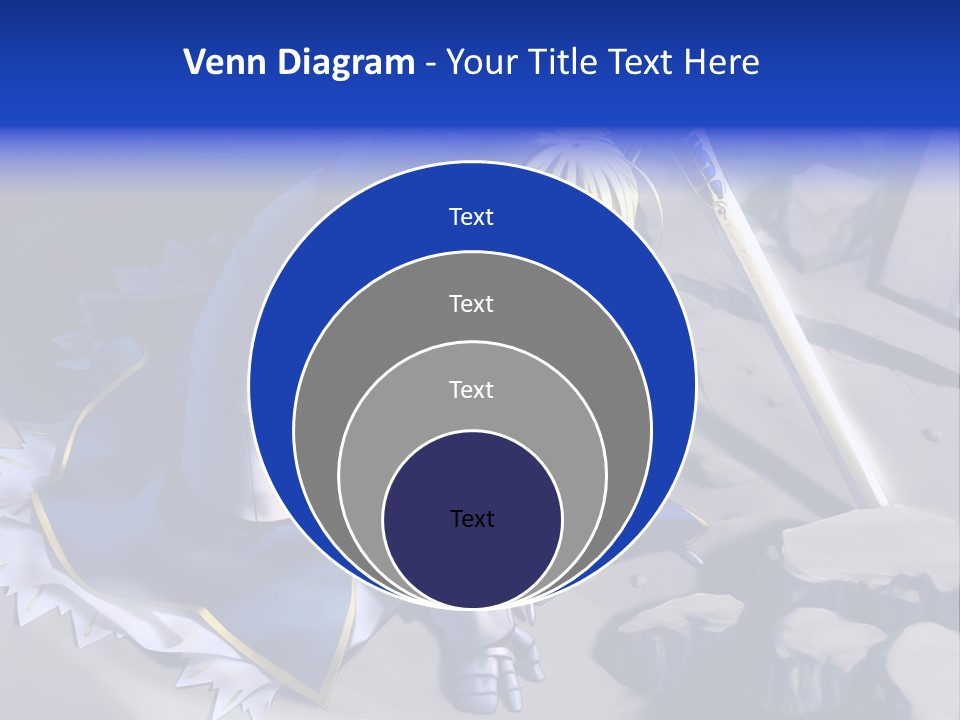 A Woman In A Blue Dress Holding A Sword PowerPoint Template