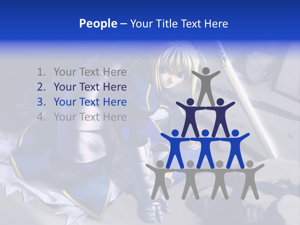 A Woman In A Blue Dress Holding A Sword PowerPoint Template