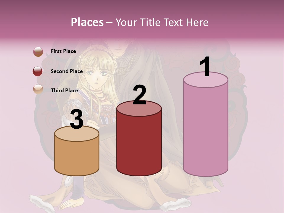 A Couple Of Anime Characters Sitting Next To Each Other PowerPoint Template