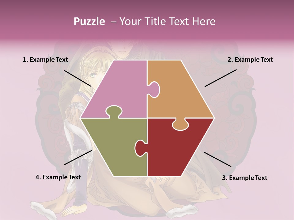 A Couple Of Anime Characters Sitting Next To Each Other PowerPoint Template